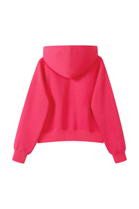 Women's Fall Cropped Relaxed Solid Sports Hoodie