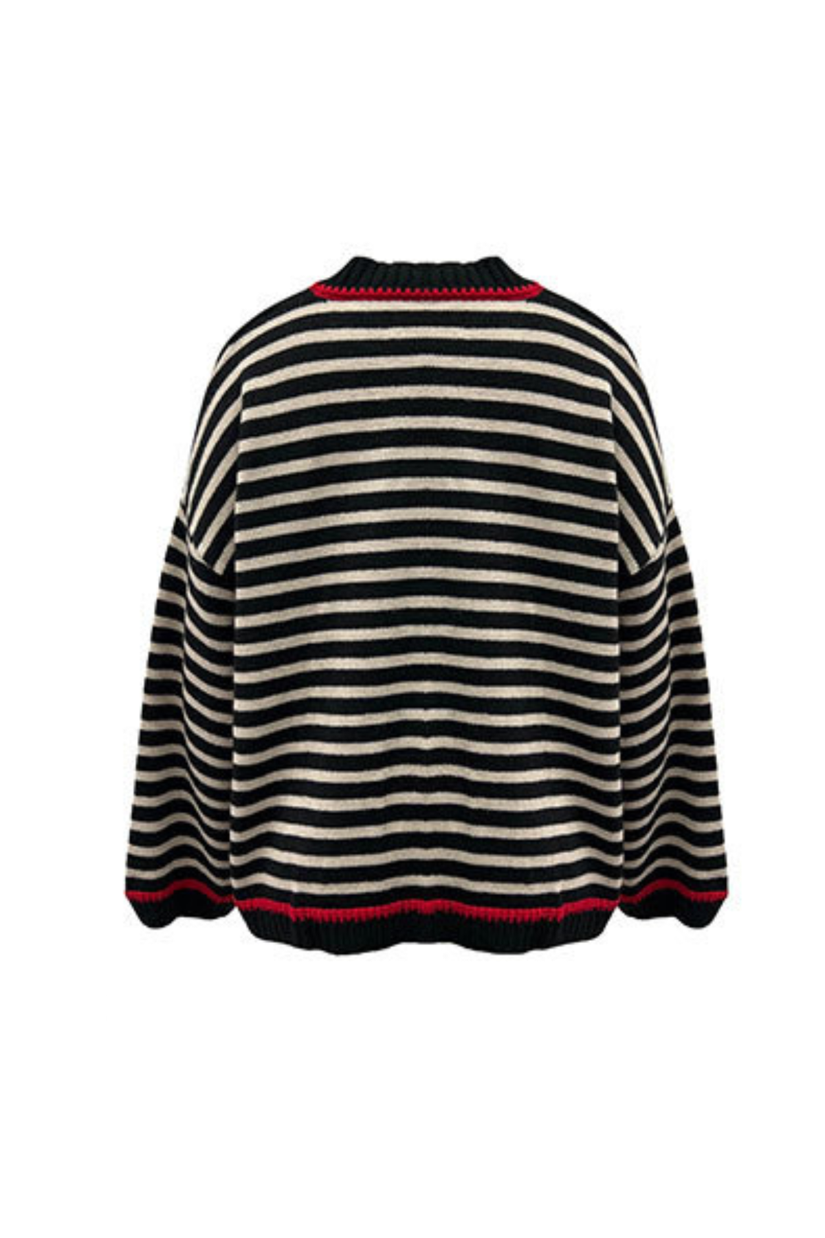 Women’s Winter Boho Striped Contrast Trim Knit Sweater