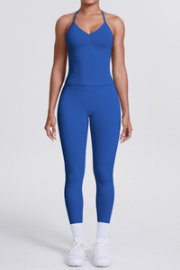 High-Waist Seamless Yoga Set - Halter Neck, Quick-Dry Fitness Outfit