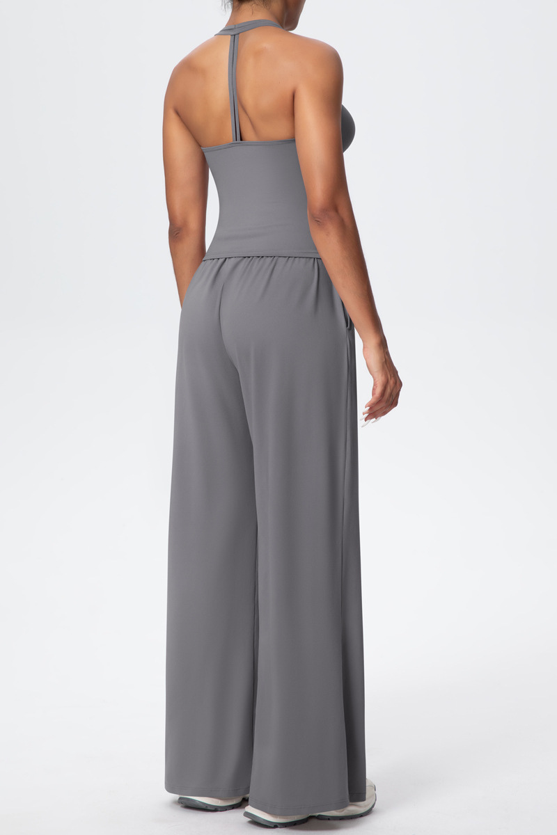 Women’s Set: Halterneck Tank Top & Wide-Leg Pants