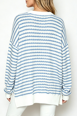 Women's Loungewear Winter Wavy Stripe Oversized Sweatshirt