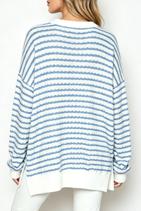 Women's Loungewear Winter Wavy Stripe Oversized Sweatshirt