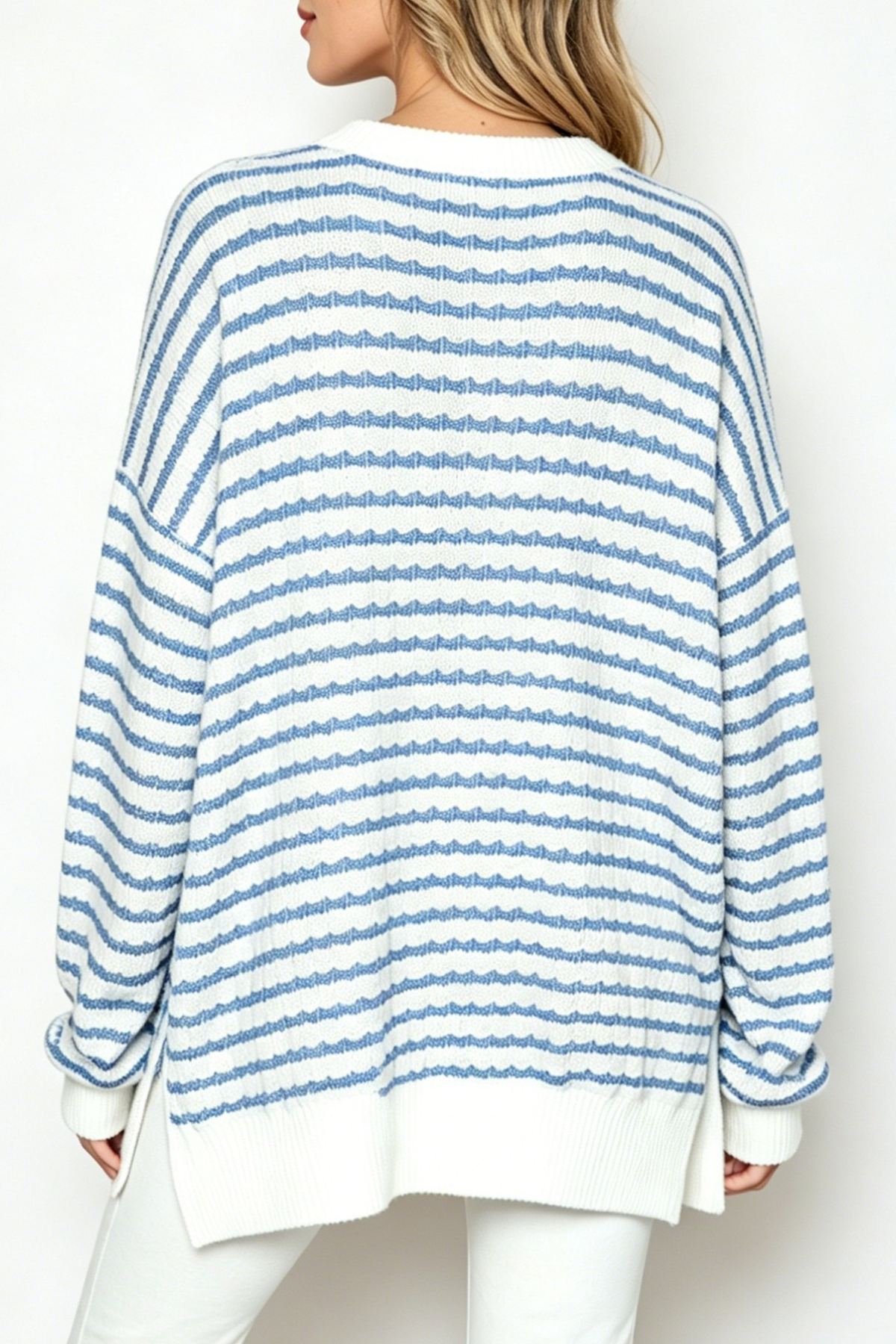 Women's Loungewear Winter Wavy Stripe Oversized Sweatshirt