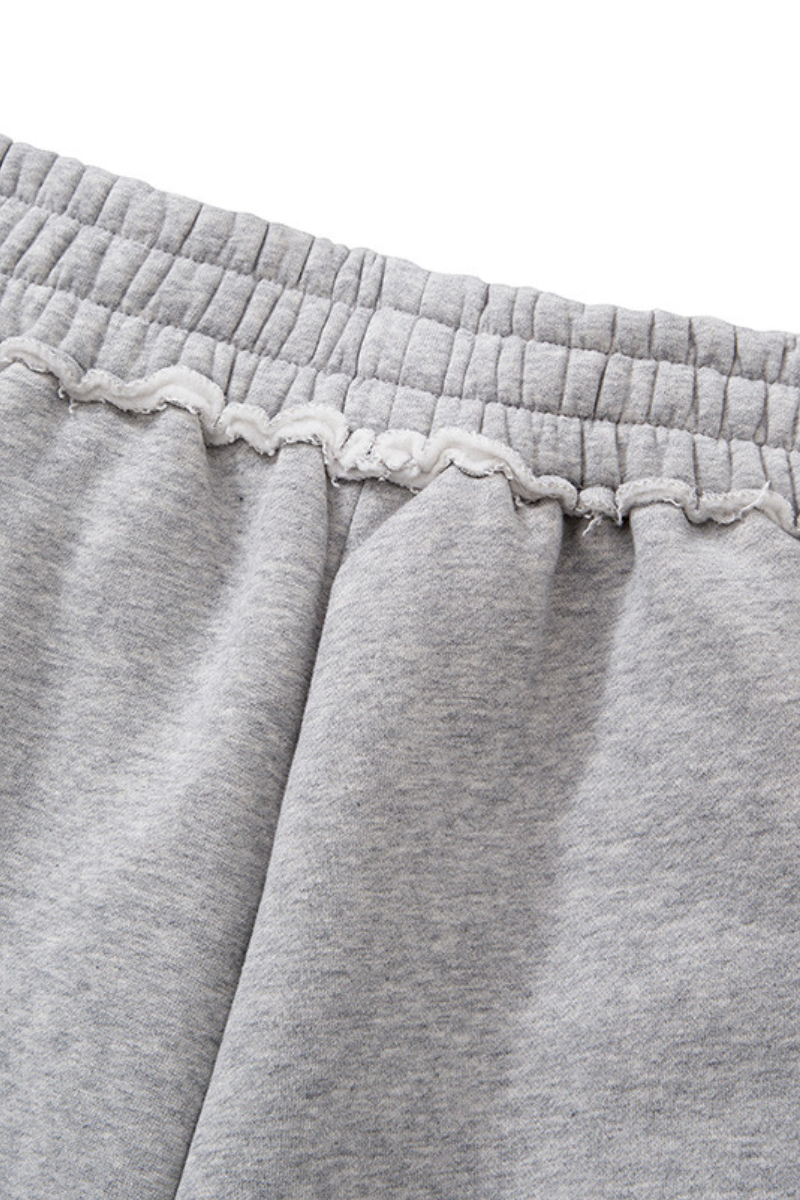 Unisex Fall Elastic Waistband Relaxed Wide Leg Sweatpants