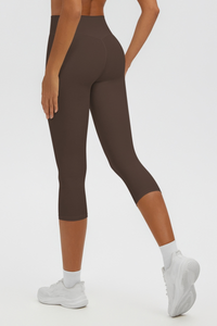 Women's Athletic Brushed High Waist Capri Yoga Leggings