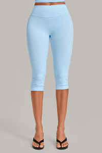 Women’s Mid-Rise Tummy Control Yoga Capri Leggings