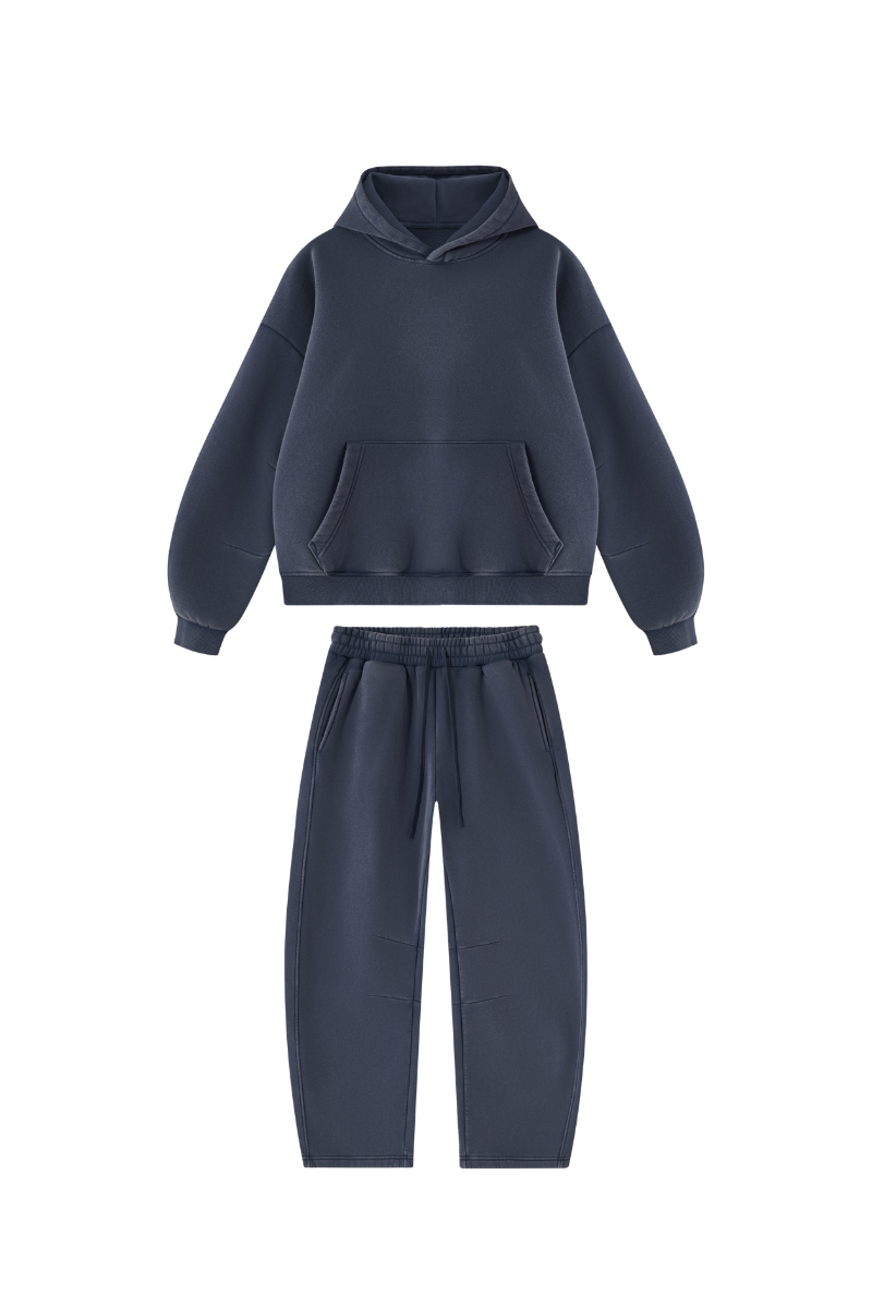 Unisex Fall Fleece Sets:Relaxed Hoodie And Sweatpants