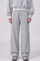 Women's Fall 100% Cotton Contrast-Stitch Caual Sweatpants