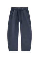 Unisex Fall Fleece Elastic Waist Curved Wide Leg Sweatpants