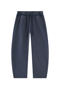 Unisex Fall Fleece Elastic Waist Curved Wide Leg Sweatpants