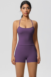 Women Workout Set: Quick Dry Sports Bra + High Waist Shorts