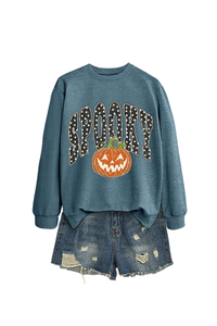 Women's Fall Pumpkin Polka Dot Halloween Multi‑Color Pullover