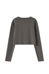Women's 100% Cotton Washed Cropped Patchwork Cut Sweatshirt