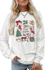 Women's Fall Merry Christmas Graphic Pullover