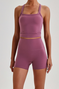 Women's High Impact Compression Tank Top&High Rise Short Set