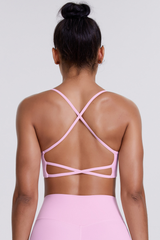 Women's Crisscross Back Spaghetti Straps Quick Dry Sports Bra