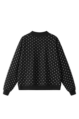 Unisex Fall Cozy Fleece Polka Dot Mockneck Sweatshirt