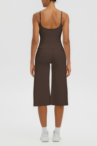 Women's Tank Top & Wide Leg Yoga Cropped Pants Set
