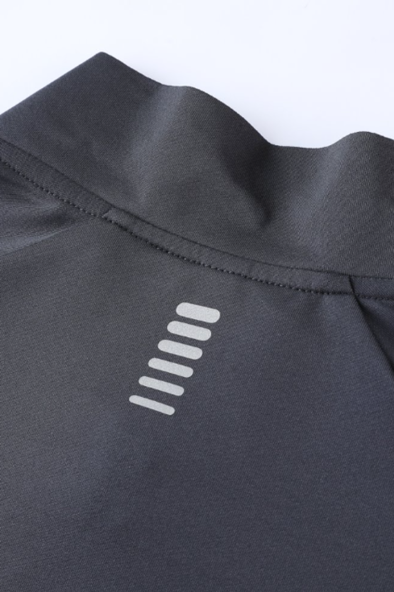 Men's Half Zip Mock Neck Finger Cuffs Long Sleeve Sports Top