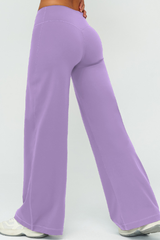 Women's High Waist V-Seam Butt Lifting Draped Wide Leg Pants