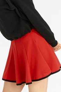 Women's Tennis Color Trim Pleated Athletic Mini Skirt