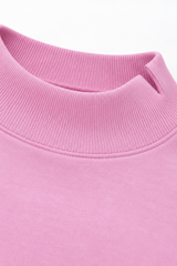 Women's Fall Solid Side-Slit Neckline Mock Neck Sweatshirt