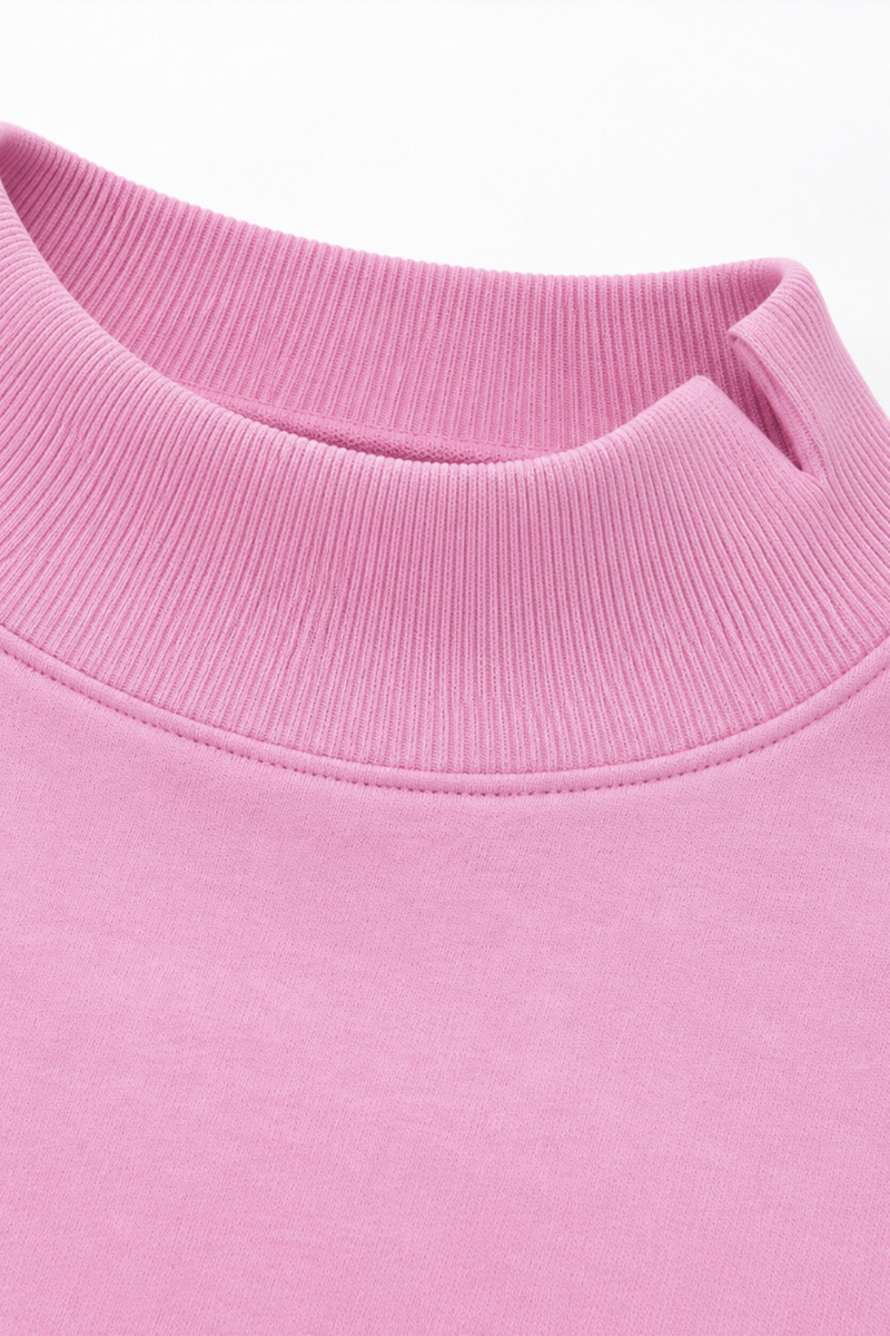 Women's Fall Solid Side-Slit Neckline Mock Neck Sweatshirt