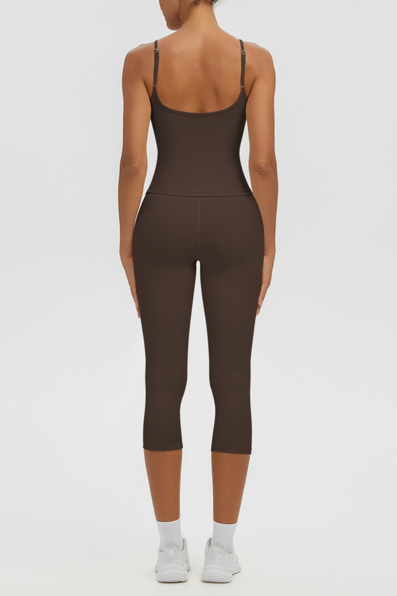 Women's Athletic Tank Top & High Waist Capri Leggings Set