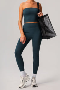 Bandeau sports bra + high stretch sports leggings 2-piece set