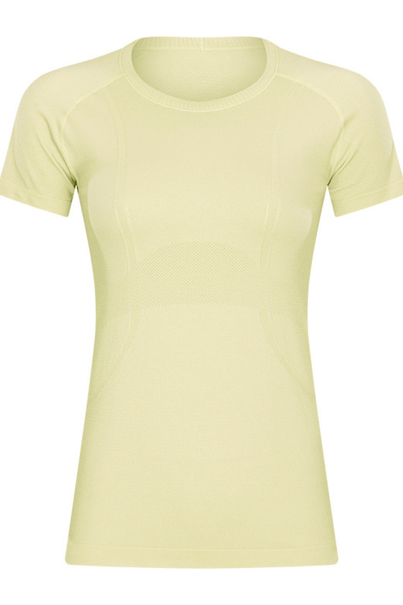 Women Seamless Round Neck Short Sleeve Sport T-Shirt