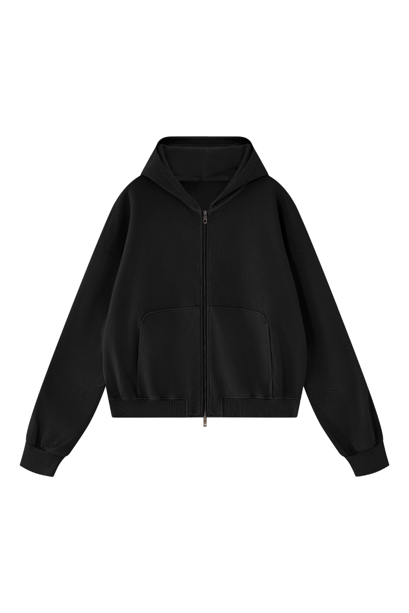 Women's Fall 100% Cotton 360G Boxy Two‑Way Zip Jacket