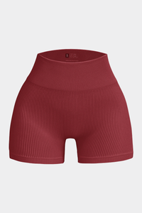 Women's Seamless Ribbed High-Waisted Biker Yoga Shorts