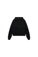Men's Streetwear Washed Paint Splatter Waffle Hoodie