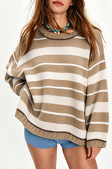 Women's Loungewear Sweet Striped Color Block Knit Sweater