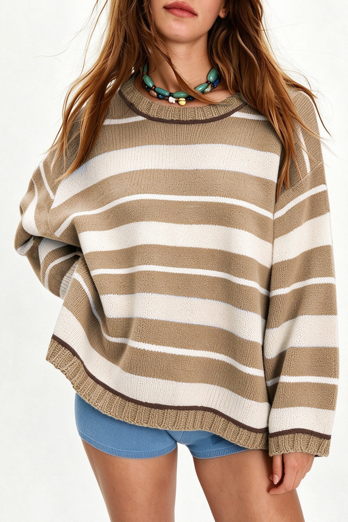 Women's Loungewear Sweet Striped Color Block Knit Sweater