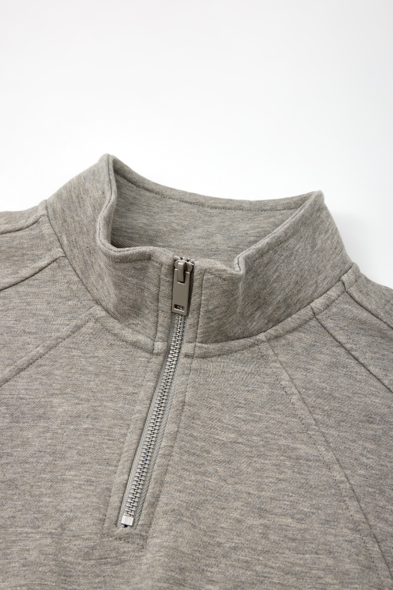 Men's  Fall 1/4 Zip Raglan Sleeve Mock Neck Sweatshirt