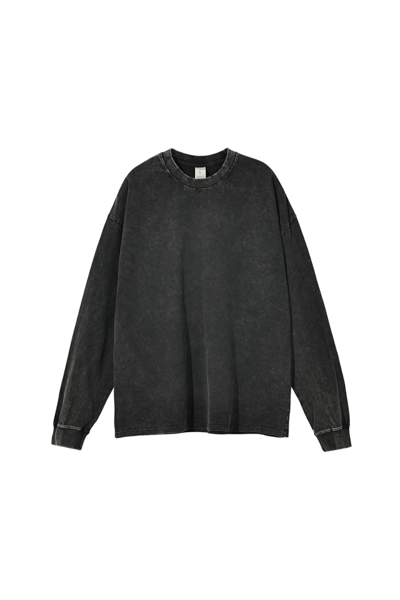 Unisex 100% Cotton Fall Vintage Washed Oversized Pullover