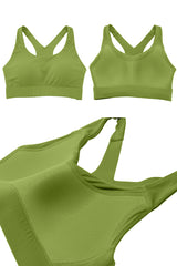 Solid color back buckle sports bra