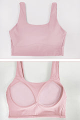 Women's Ribbed Built-in  Pads  Sport Bra