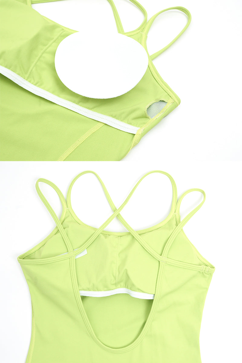 Women Criss Cross Back Sport Jumpsuit