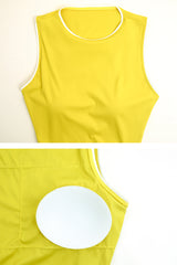 Women Color Contrast Backless Jumpsuit
