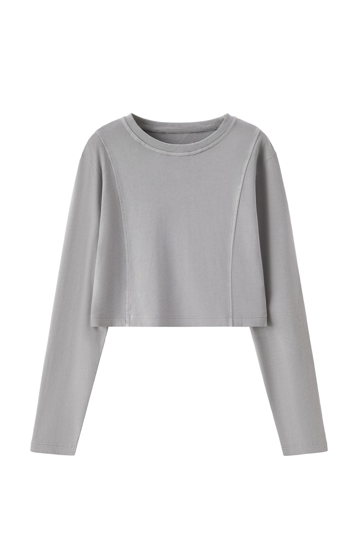 Women's 100% Cotton Washed Cropped Patchwork Cut Sweatshirt