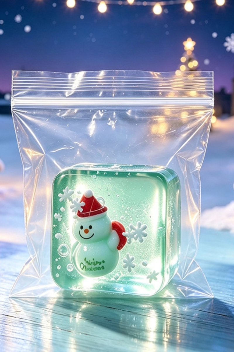 Christmas Magic Crystal Cube Squishy Fidget Toy OPP Bag Pack