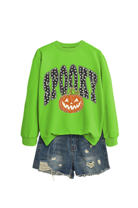 Women's Fall Pumpkin Polka Dot Halloween Multi‑Color Pullover