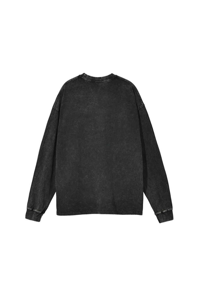 Unisex 100% Cotton Fall Vintage Washed Oversized Pullover