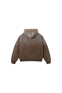 Unisex Fleece-Lined Spray-Faded Oversized Hooded Jacket