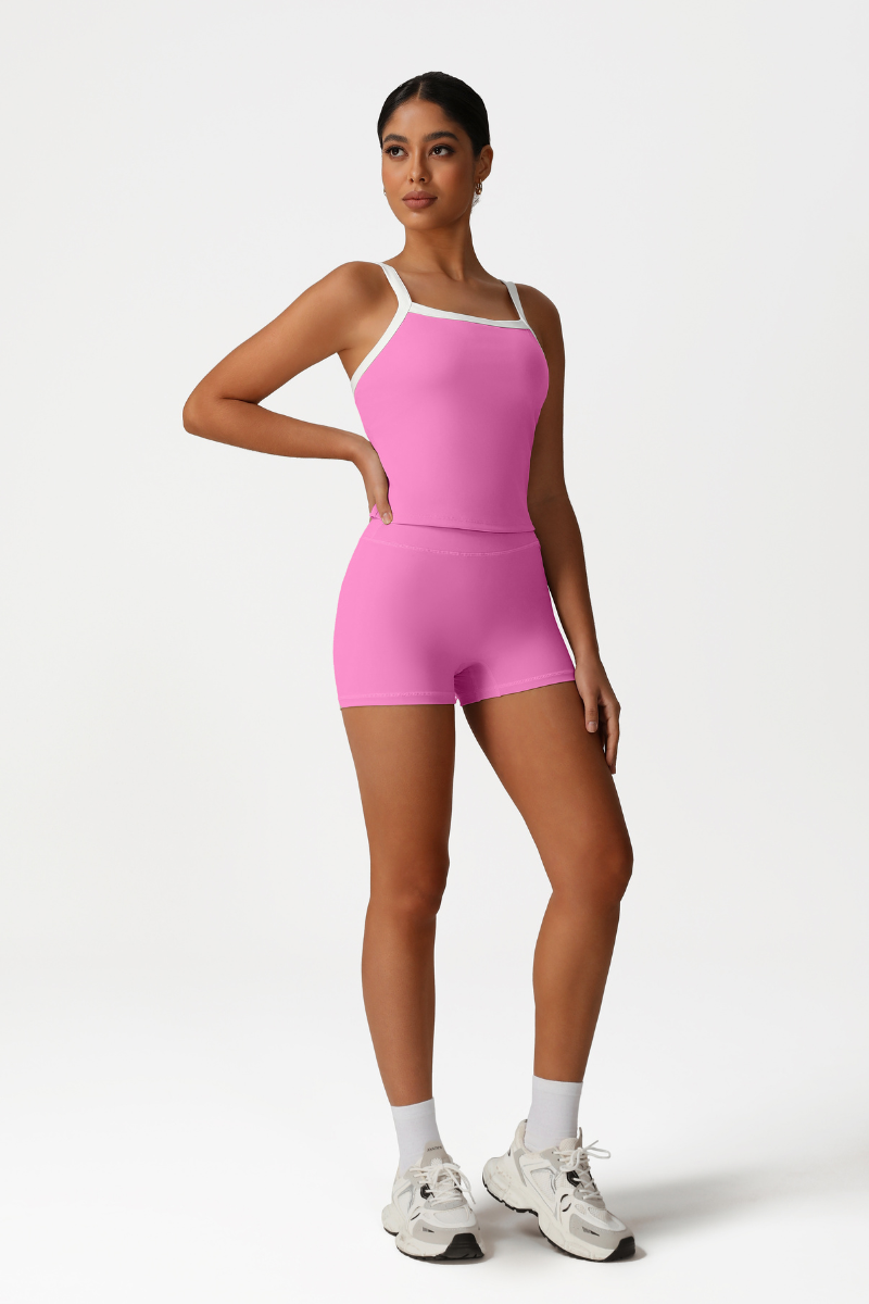 Women High-Waisted Butt-Lifting Yoga Set: Vest + Shorts