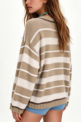 Women's Loungewear Sweet Striped Color Block Knit Sweater