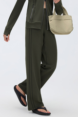Women's Fall Double Side Stripes Relaxed Straight Leg Pants