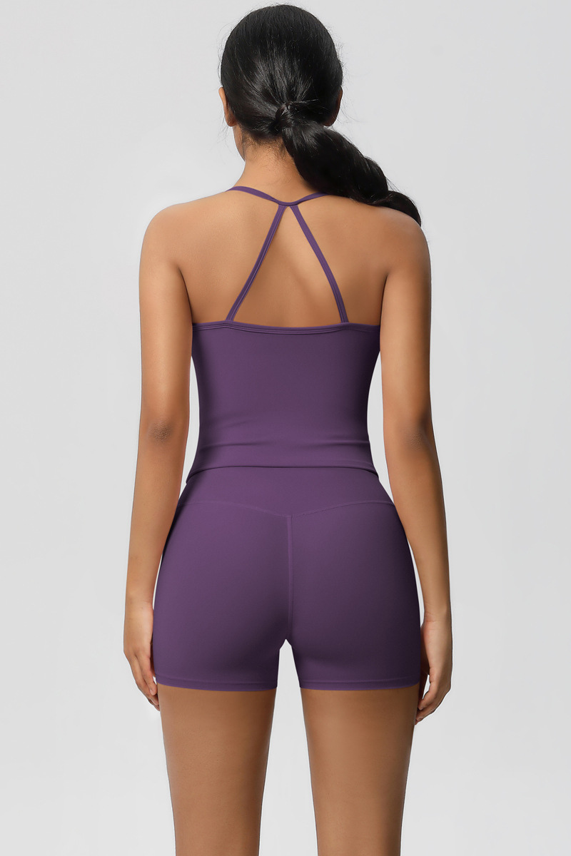 Women Workout Set: Quick Dry Sports Bra + High Waist Shorts